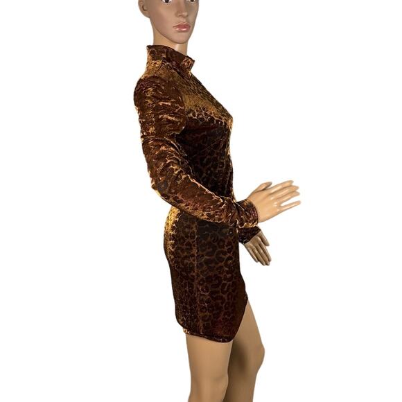 Dress The Population X Cosmopolitan Alex Dress Metallic Leopard Print Size M NWT - Picture 2 of 11